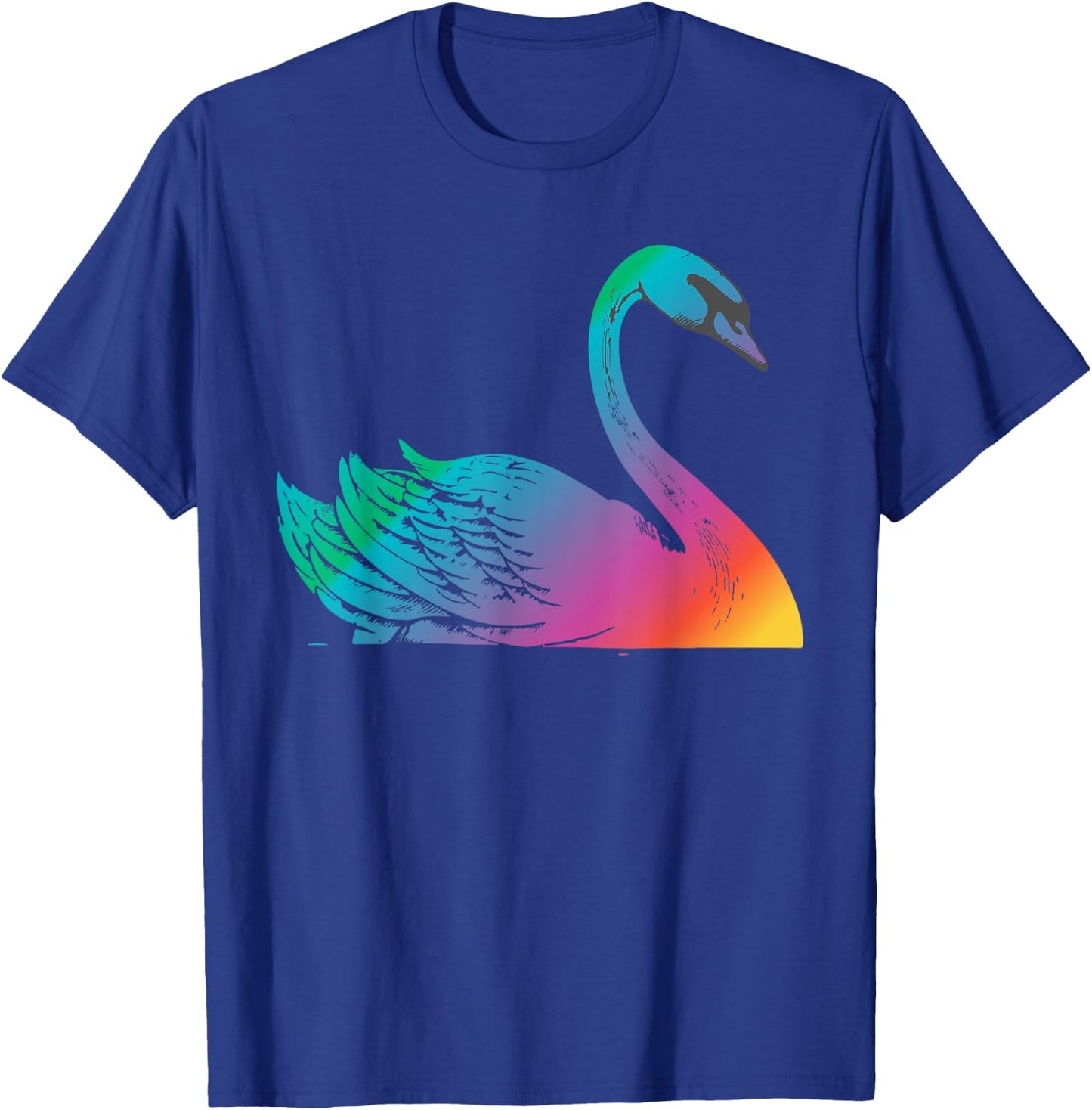 Swan Art Cute Artistic Colorful Swans Animal Bird Lake T-Shirt - T-Shirt | Royal