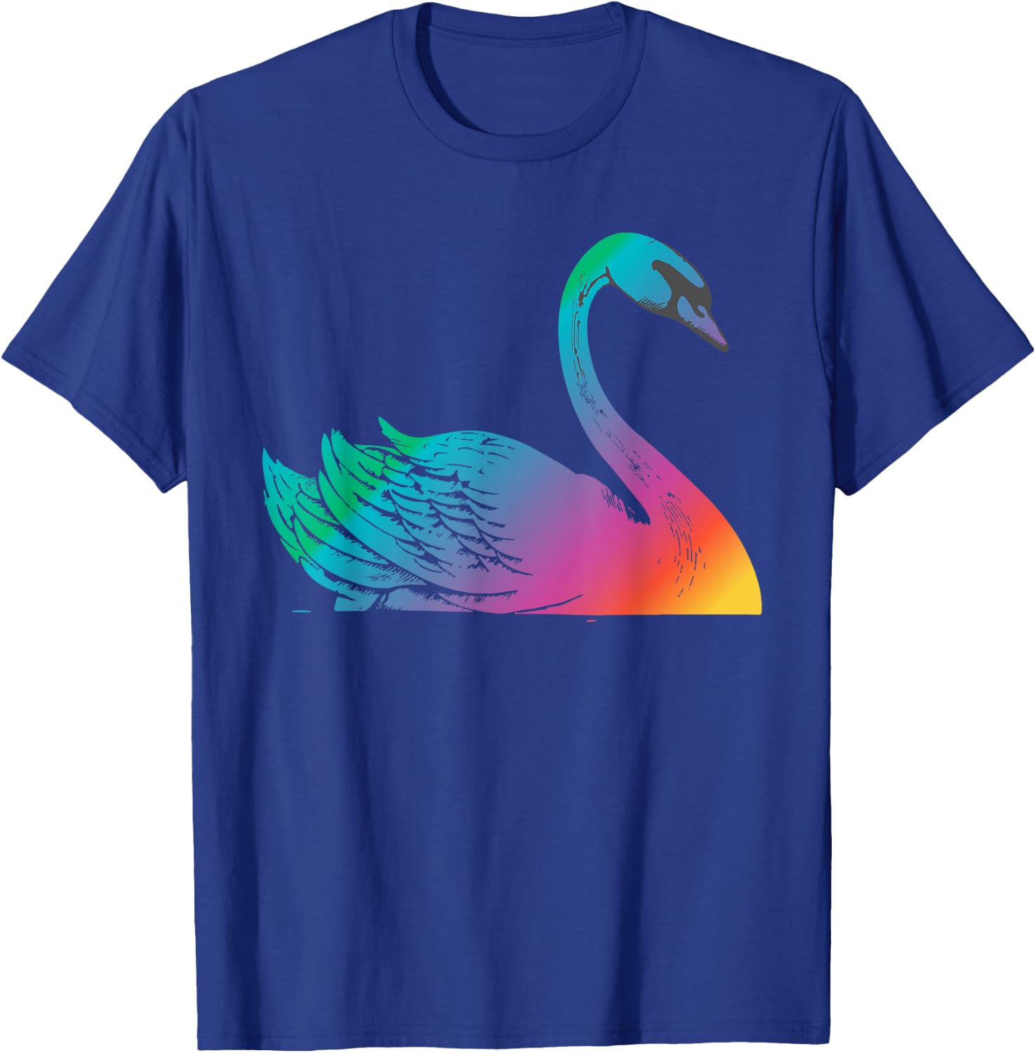Swan Art Cute Artistic Colorful Swans Animal Bird Lake T-Shirt - T-Shirt | Royal