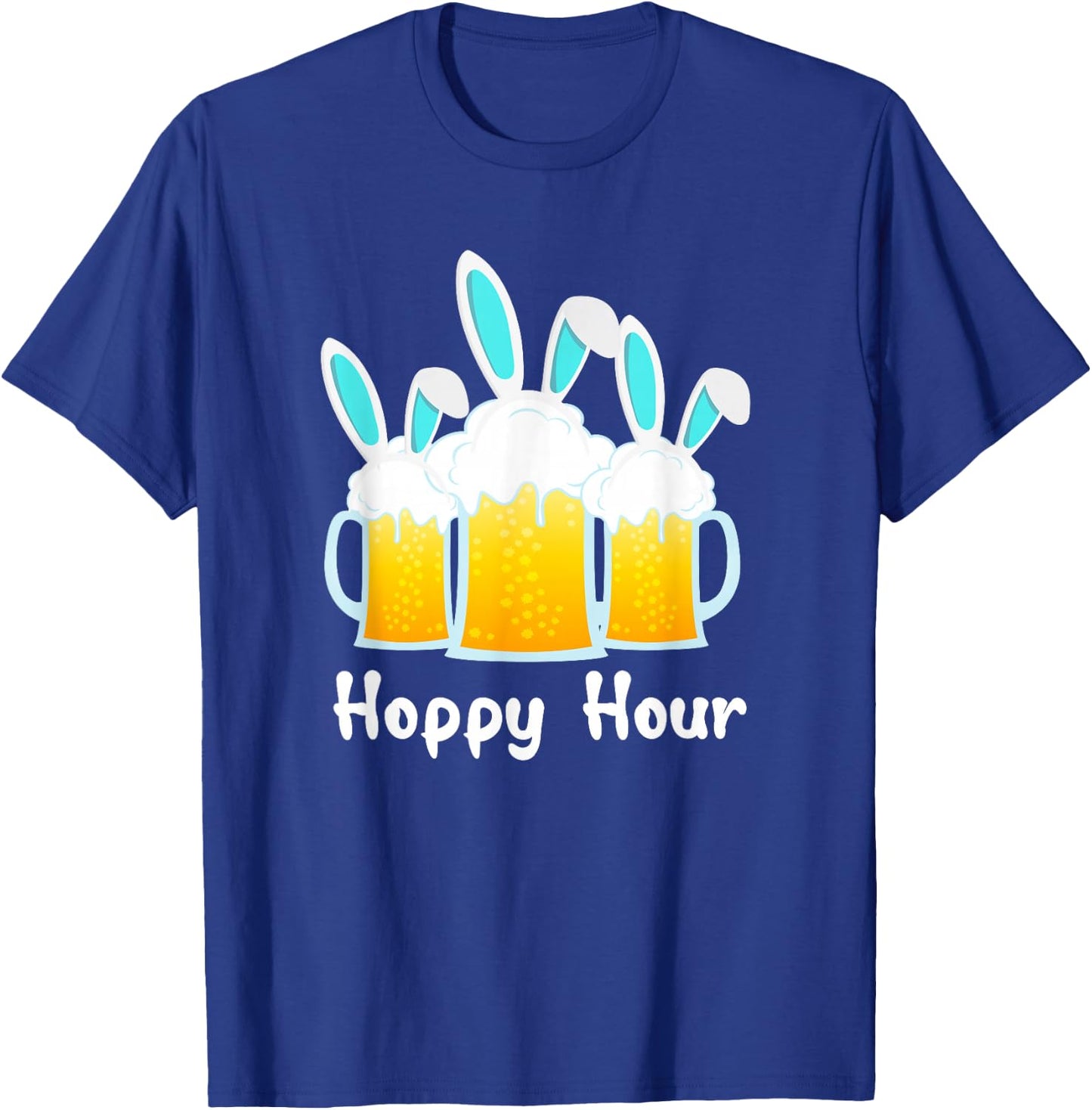 Punny Easter Shirt Happy Bunny Beer Drinking Top Men Women T-Shirt - T-Shirt | Royal