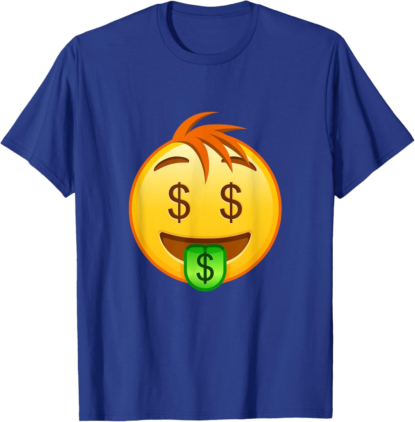Money Emoticon Mouth Face with Dollar Sign Eyes Rich T-Shirt - T-Shirt | Royal