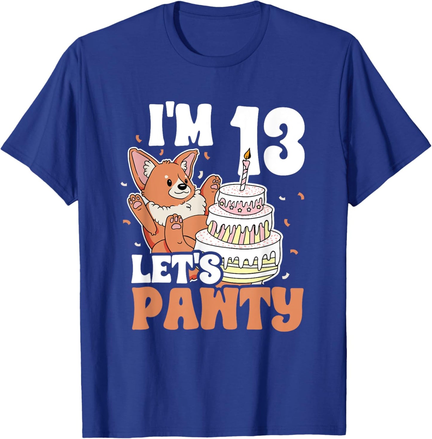 I'm 13 bday Dog party Kids 13th Birthday Corgi Dog T-Shirt - T-Shirt | Royal