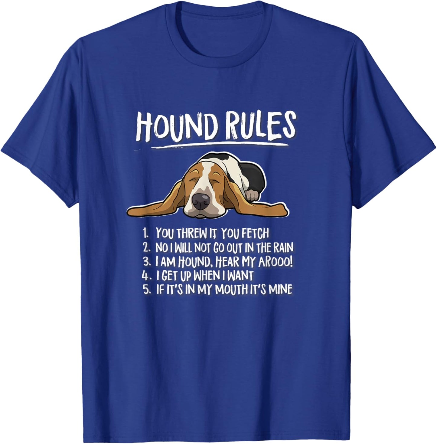 Cute Sleeping Nap Rules Basset Hound Lover T-Shirt - T-Shirt | Royal