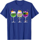 Funny Drinking Mardi Gras Glass Of Wine | Men Women Trendy T-Shirt - T-Shirt | Royal