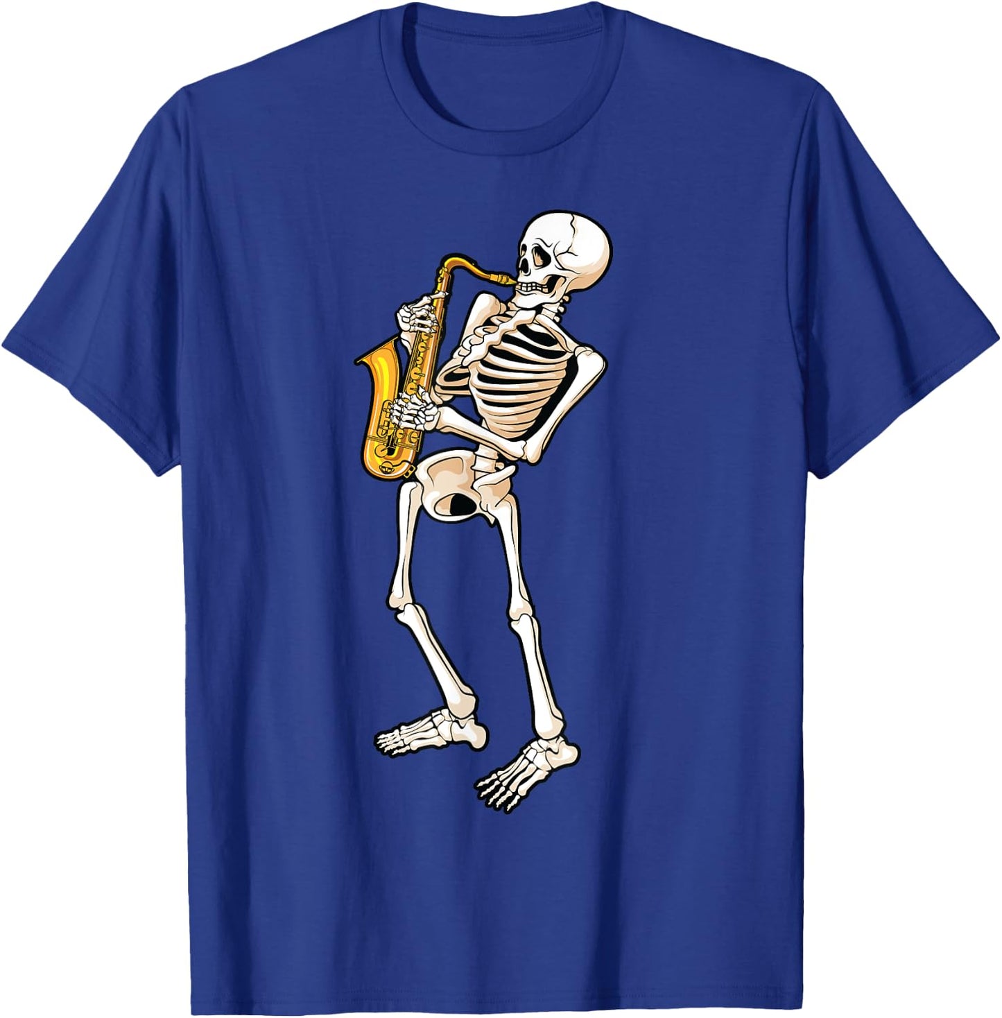 Funny Skeleton Saxophone Gift | Cute Halloween Costume Kids T-Shirt - T-Shirt | Royal