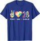 Peace Love Class Of 2028 Senior 2028 Back To School Teacher T-Shirt - T-Shirt | Royal