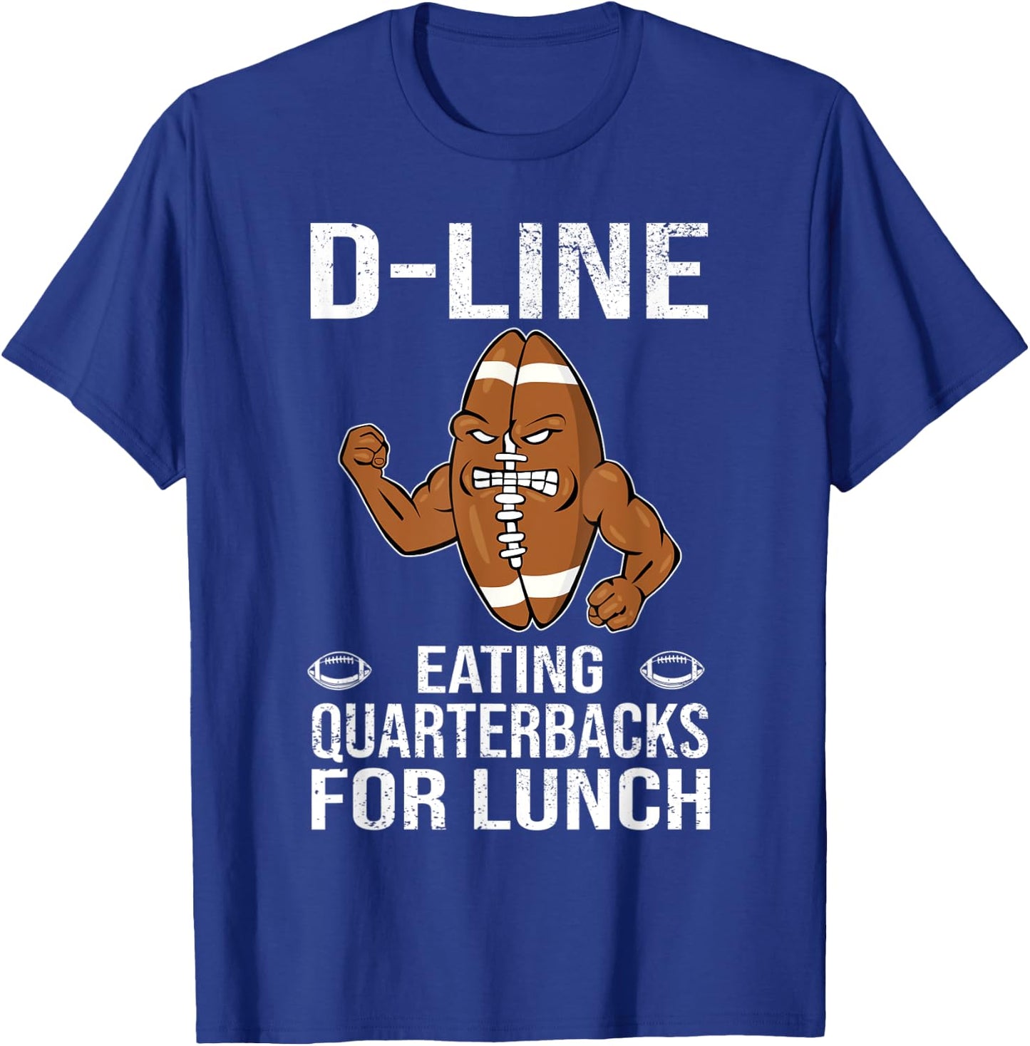 D-Line Eating Quarterbacks For Lunch Defensive End Football T-Shirt - T-Shirt | Royal