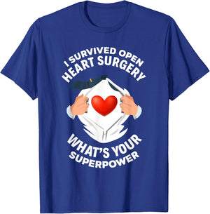 I Survived Open Heart Surgery Funny Bypass Heart Survivor T-Shirt - T-Shirt | Royal
