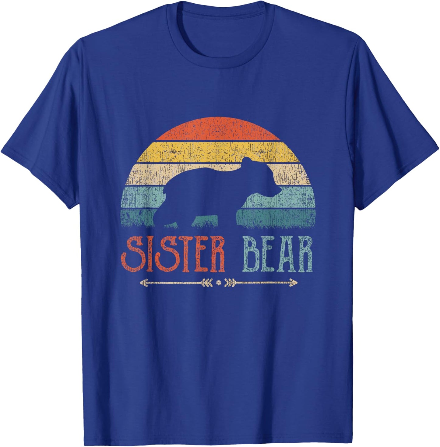 Cute Bear Family Matching Shirts & Gifts Sister Bear Retro Black Girls' Medium T-Shirt - T-Shirt | Royal