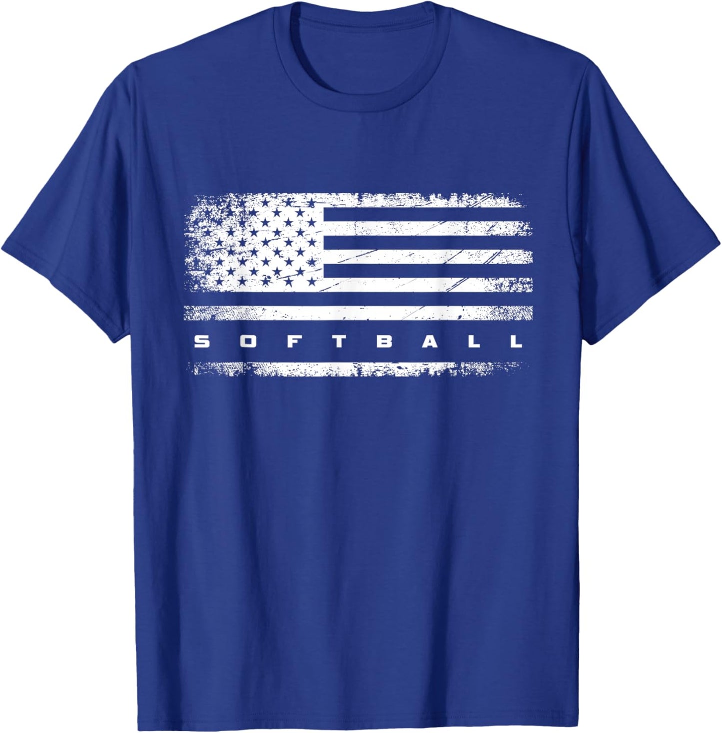 American Flag Softball Apparel - Softball T-Shirt - T-Shirt | Royal