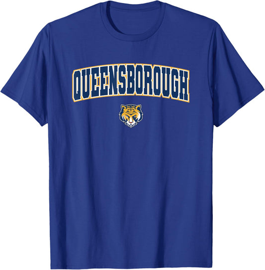 Queensborough Community College QCC Tigers Arch Logo T-Shirt - T-Shirt | Royal
