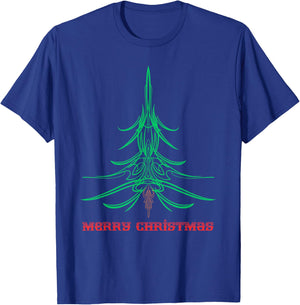 Christmas Pinstriping Hot Rod Style T-Shirt - T-Shirt | Royal
