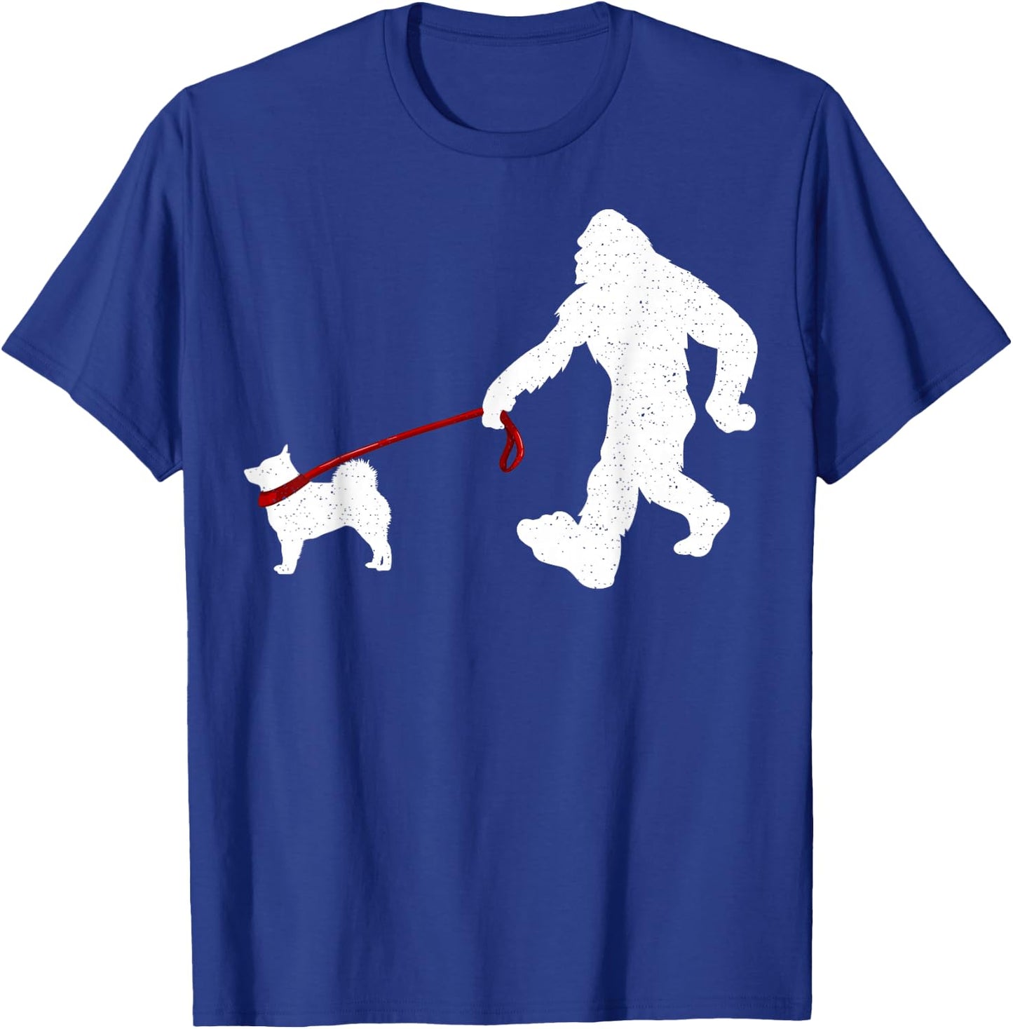 Funny Bigfoot Walking With Schipperke Dog Gifts T-Shirt - T-Shirt | Royal