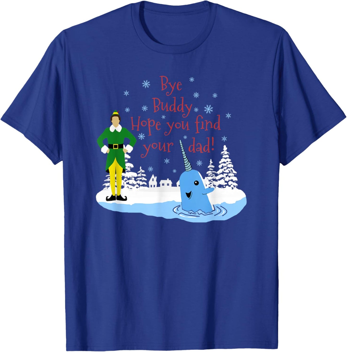 Happier Holidays -Kids Christmas Narwhal Elf T-Shirt - T-Shirt | Royal