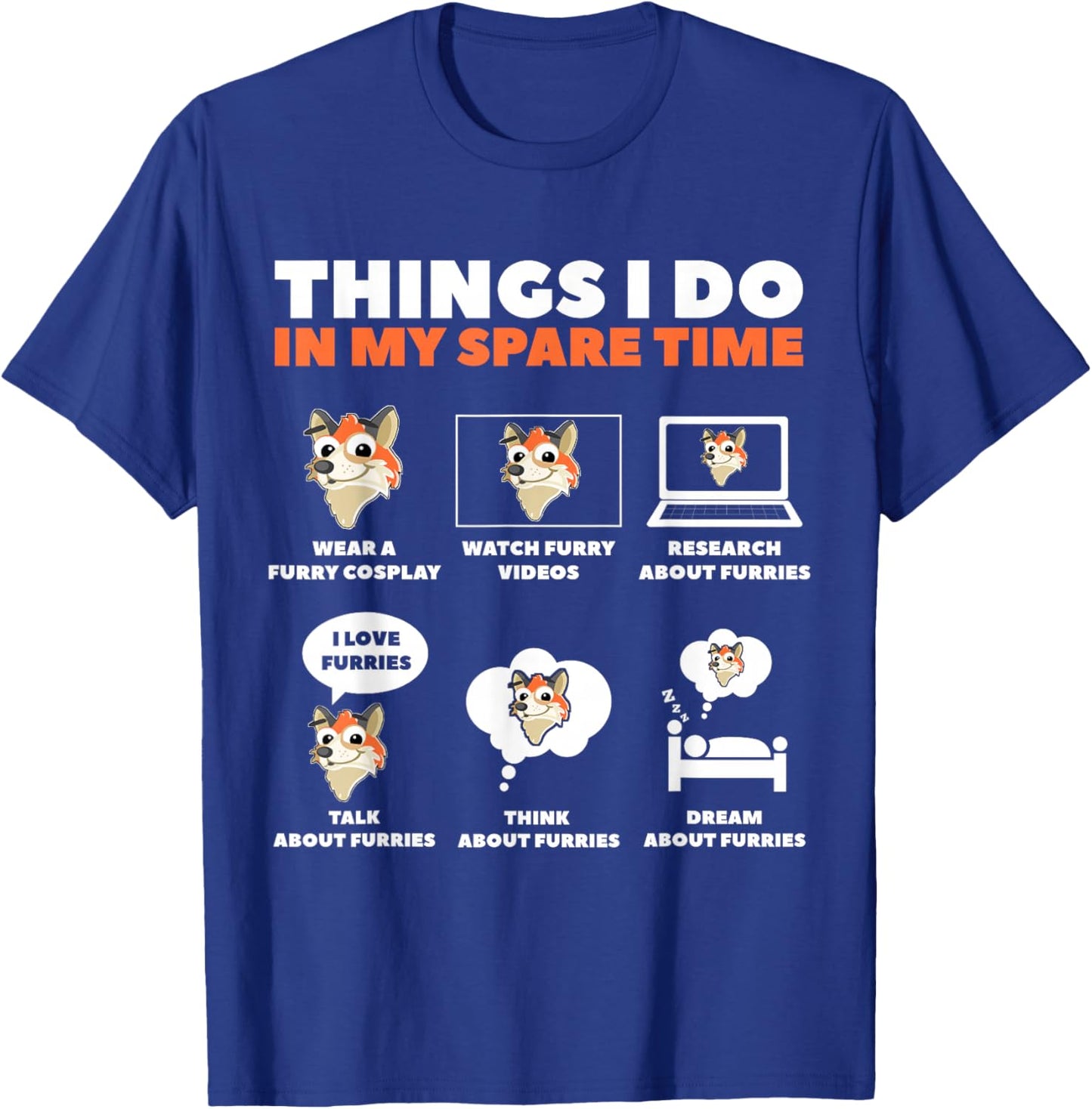 Things I Do in My Free Time Furry Cosplay T-Shirt - T-Shirt | Royal