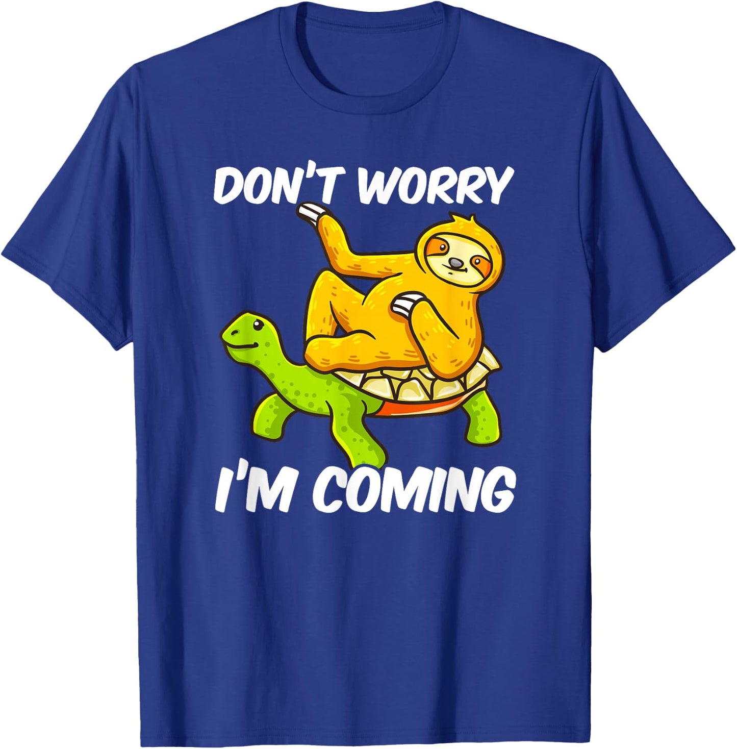 Sloth Riding Turtle Tortoise Men Sloth Lovers T-Shirt - T-Shirt | Royal
