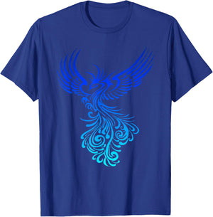 Artistic Phoenix Yellow Blue Aqua Blend T-Shirt - T-Shirt | Royal