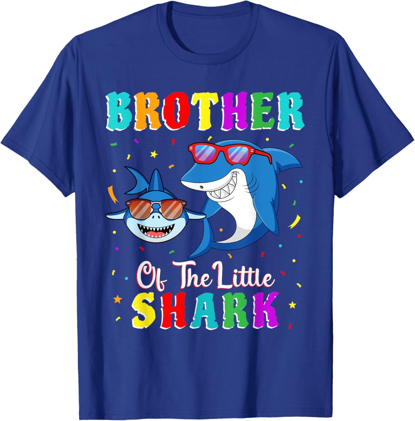 Brother Of The Little Shark Little Brother Shark Birthday T-Shirt - T-Shirt | Royal