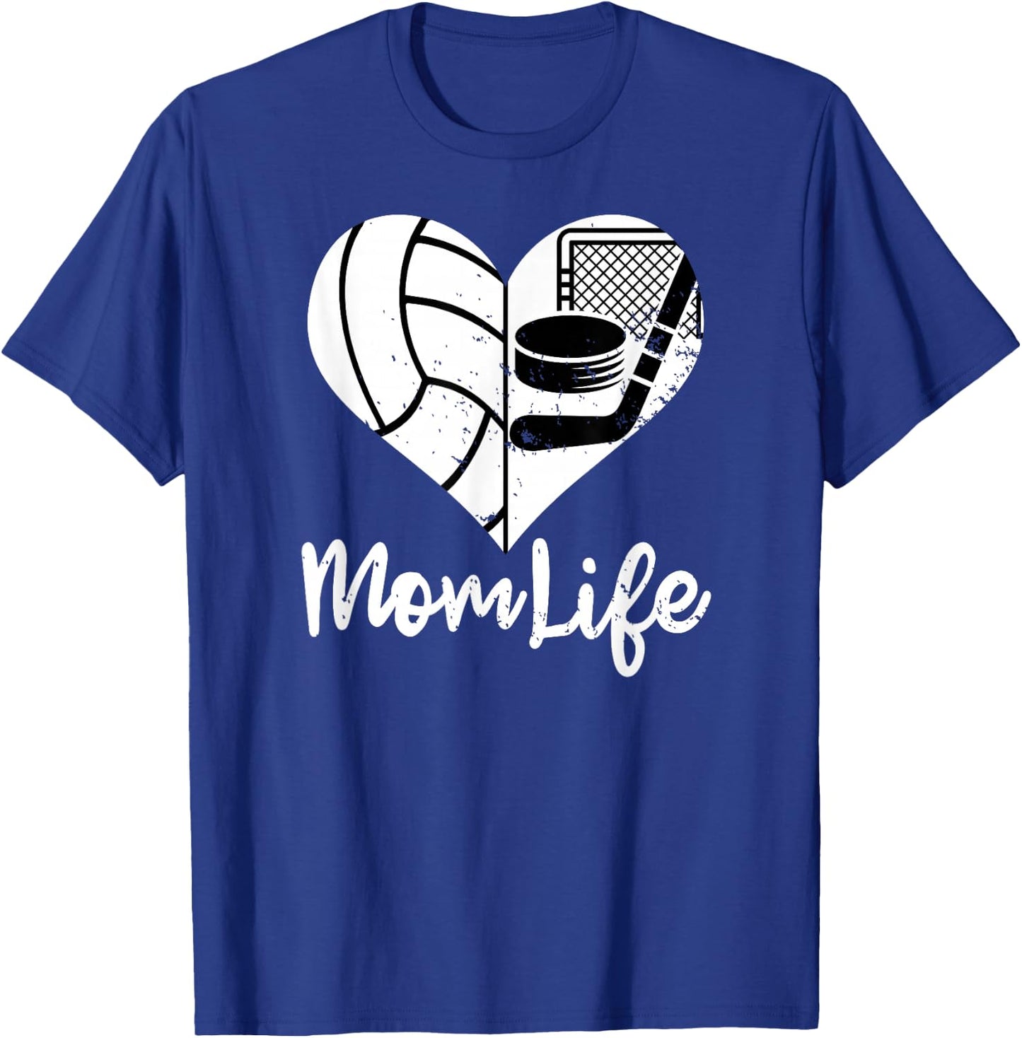 Mom Life Funny Volleyball Hockey Mom T-Shirt - T-Shirt | Royal