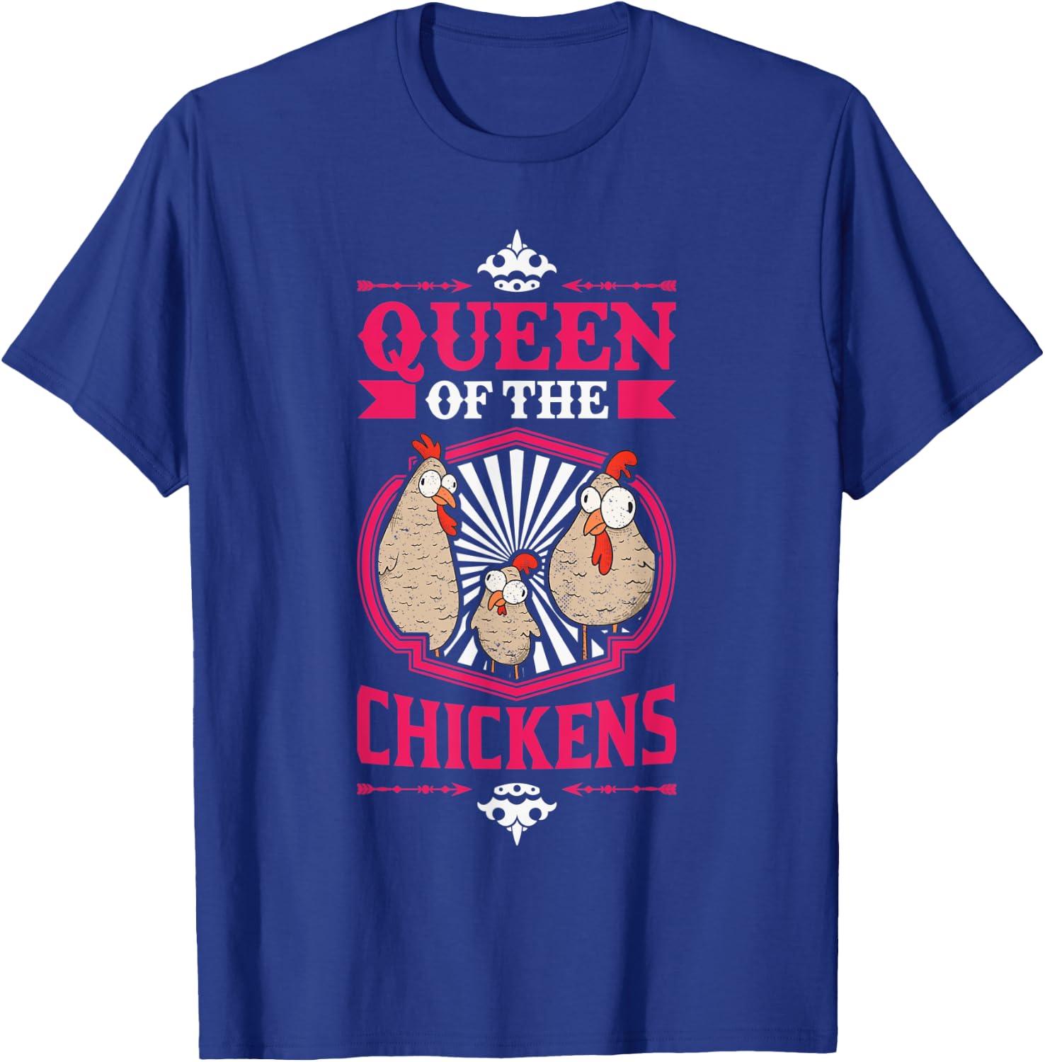 Queen of the Chickens Girl Chicken Farmer T-Shirt - T-Shirt | Royal