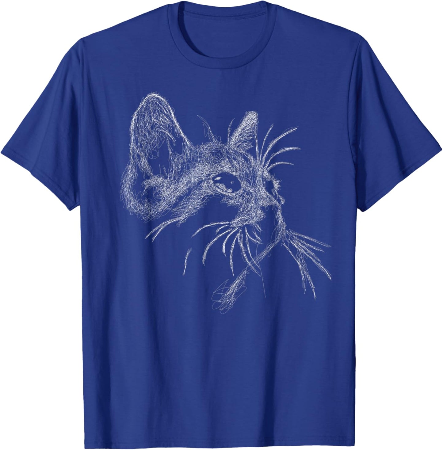 Cute Cat scribble art sketch for kitten lover Kitty cats Men Women Kids T-Shirt - T-Shirt | Royal