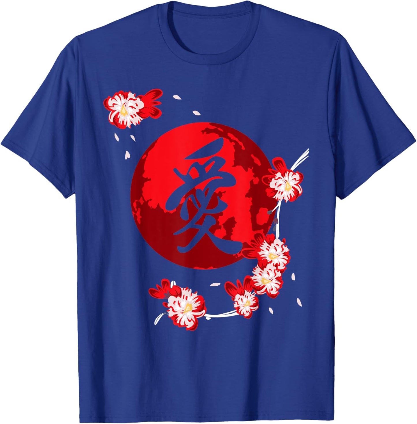 Cherry Blossom Flower Japanese Kanji Vintage Sakura Festival T-Shirt - T-Shirt | Royal