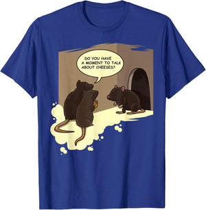 Funny Jesus Worship Cartoon Pun - Rats "Talk About Cheeses" T-Shirt - T-Shirt | Royal