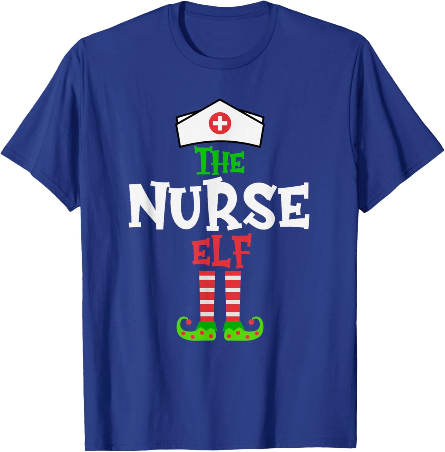 The Nurse Elf - Funny Matching Family Group Christmas T-Shirt - T-Shirt | Royal