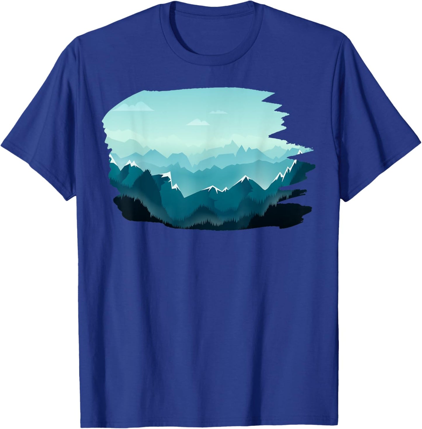 Timeless Mountain, Nature Trees and Forest T-Shirt - T-Shirt | Royal