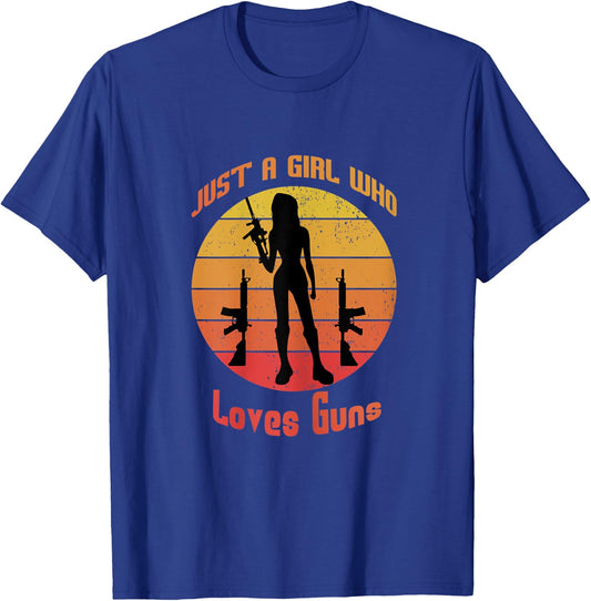 Just a girl who loves Guns vintage style T-Shirt - T-Shirt | Royal