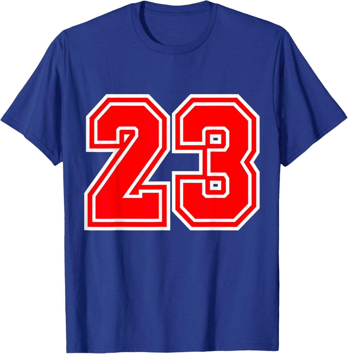 Number 23 Red Varsity Sports Team T-Shirt - T-Shirt | Royal
