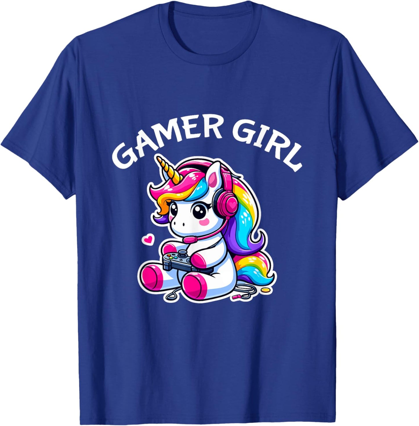 Cute Video Game Gaming Unicorn Gamer Girl T-Shirt - T-Shirt | Royal