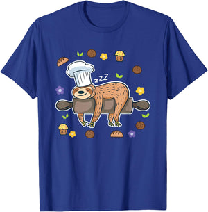 Funny Baking Gifts - Sloth Baker Cupcake Lover - Baker T-Shirt - T-Shirt | Royal