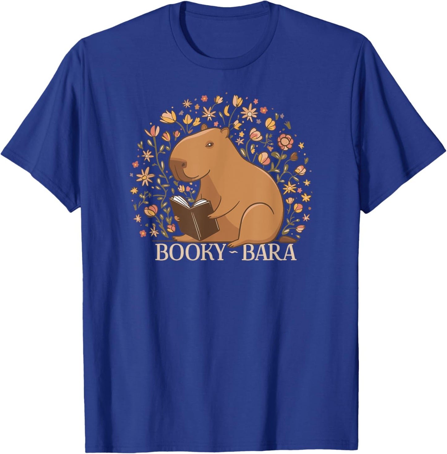 Capybara Funny Rodents Reading Books Wild Animal BookyBara T-Shirt - T-Shirt | Royal