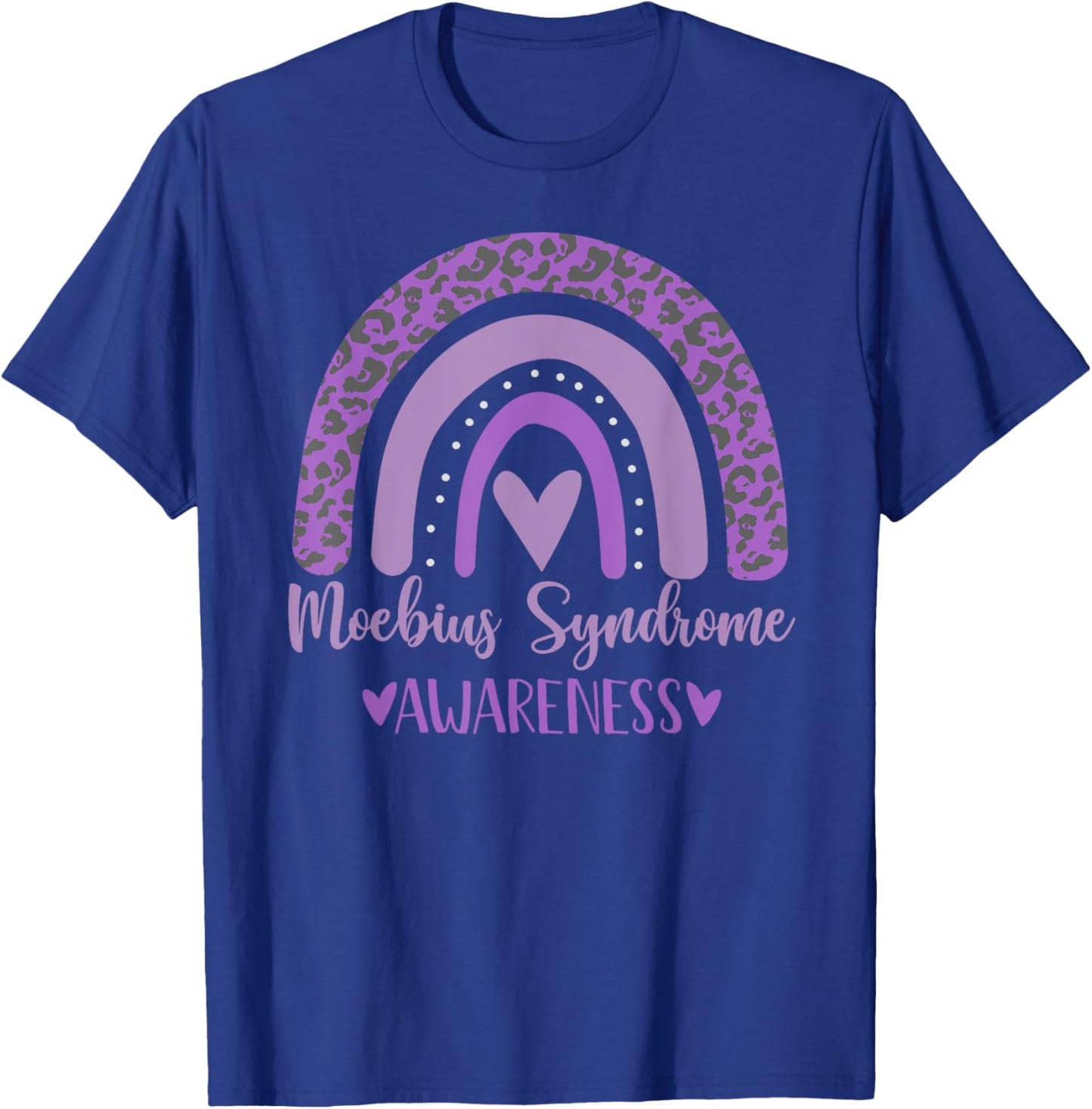 We wear Purple rainbow for Moebius Syndrome Awareness Gifts T-Shirt - T-Shirt | Royal