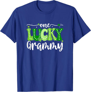 One Lucky Grammy Groovy Retro Grammy St Patrick's Day T-Shirt - T-Shirt | Royal