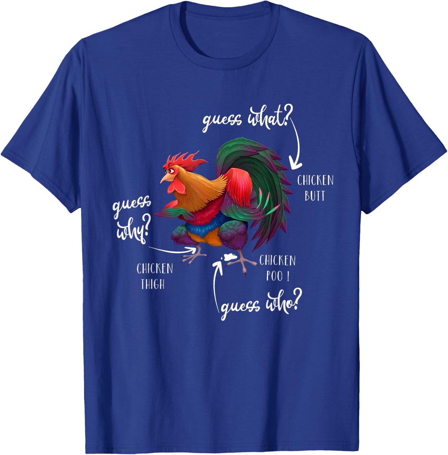 Guess What Chicken Butt Guess Why Chicke Thigh Guess Who Poo T-Shirt - T-Shirt | Royal