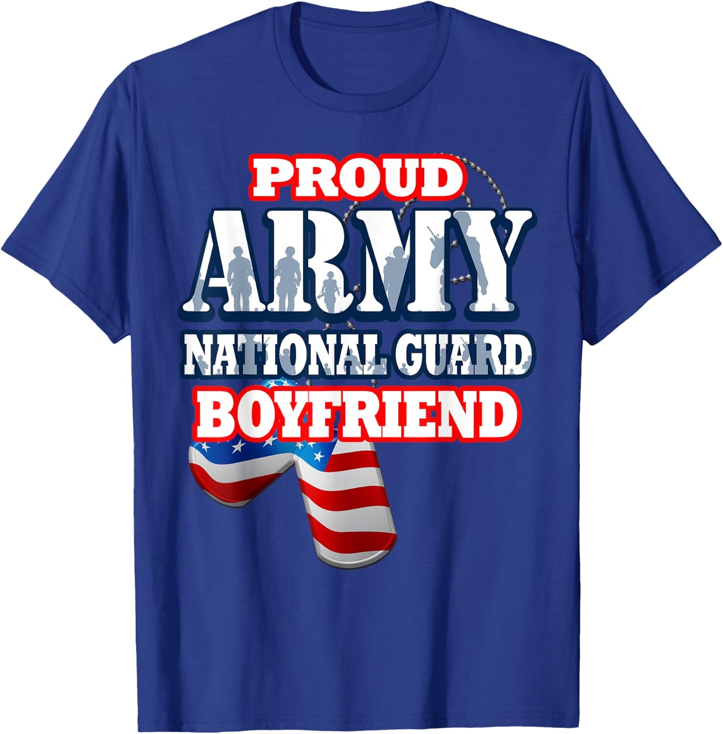 USA Proud Army National Guard Boyfriend Shirt Men T-Shirt - T-Shirt | Royal