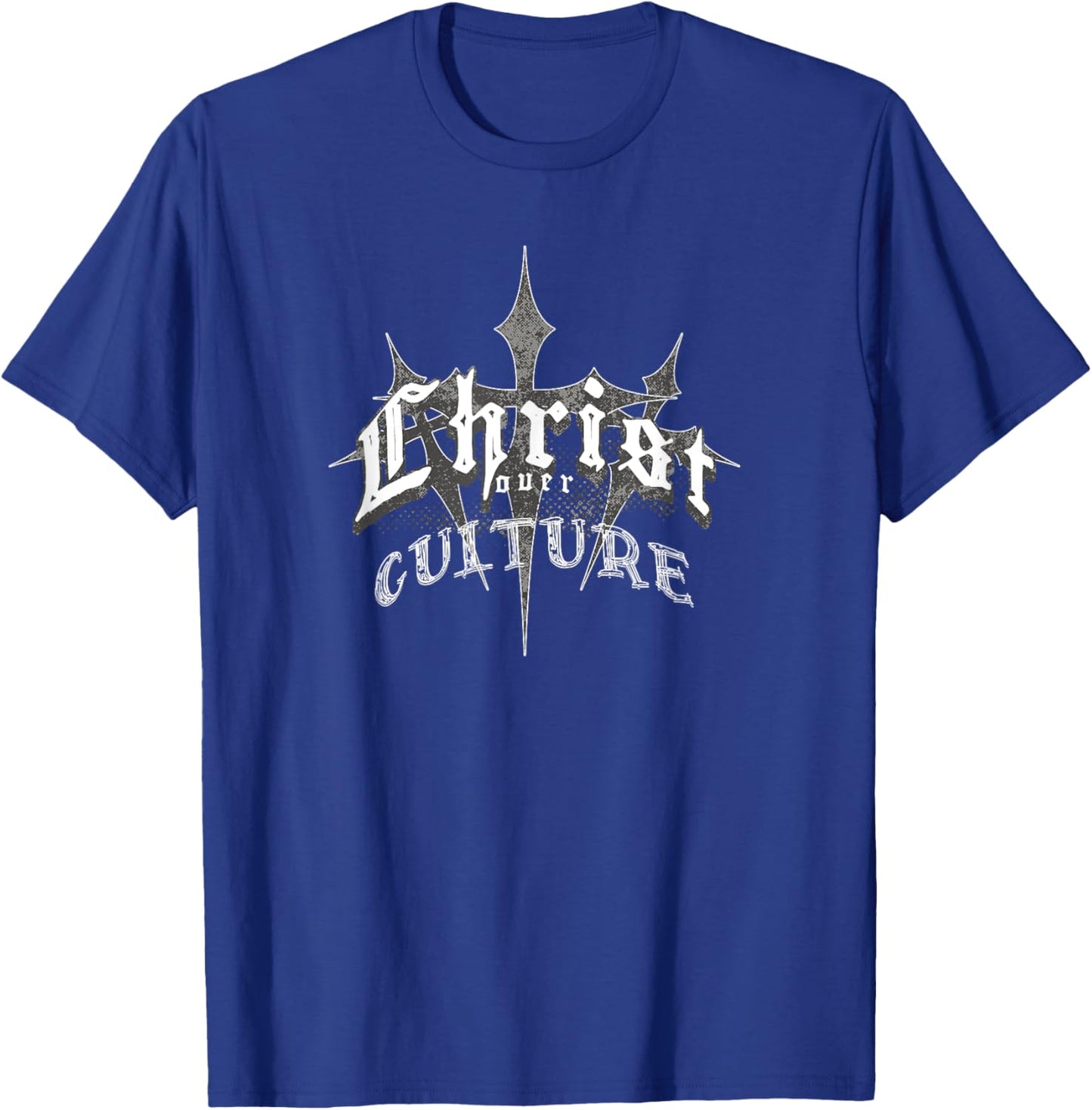 Vintage Y2K 'Christ Over Culture' Streetwear T-Shirt - T-Shirt | Royal