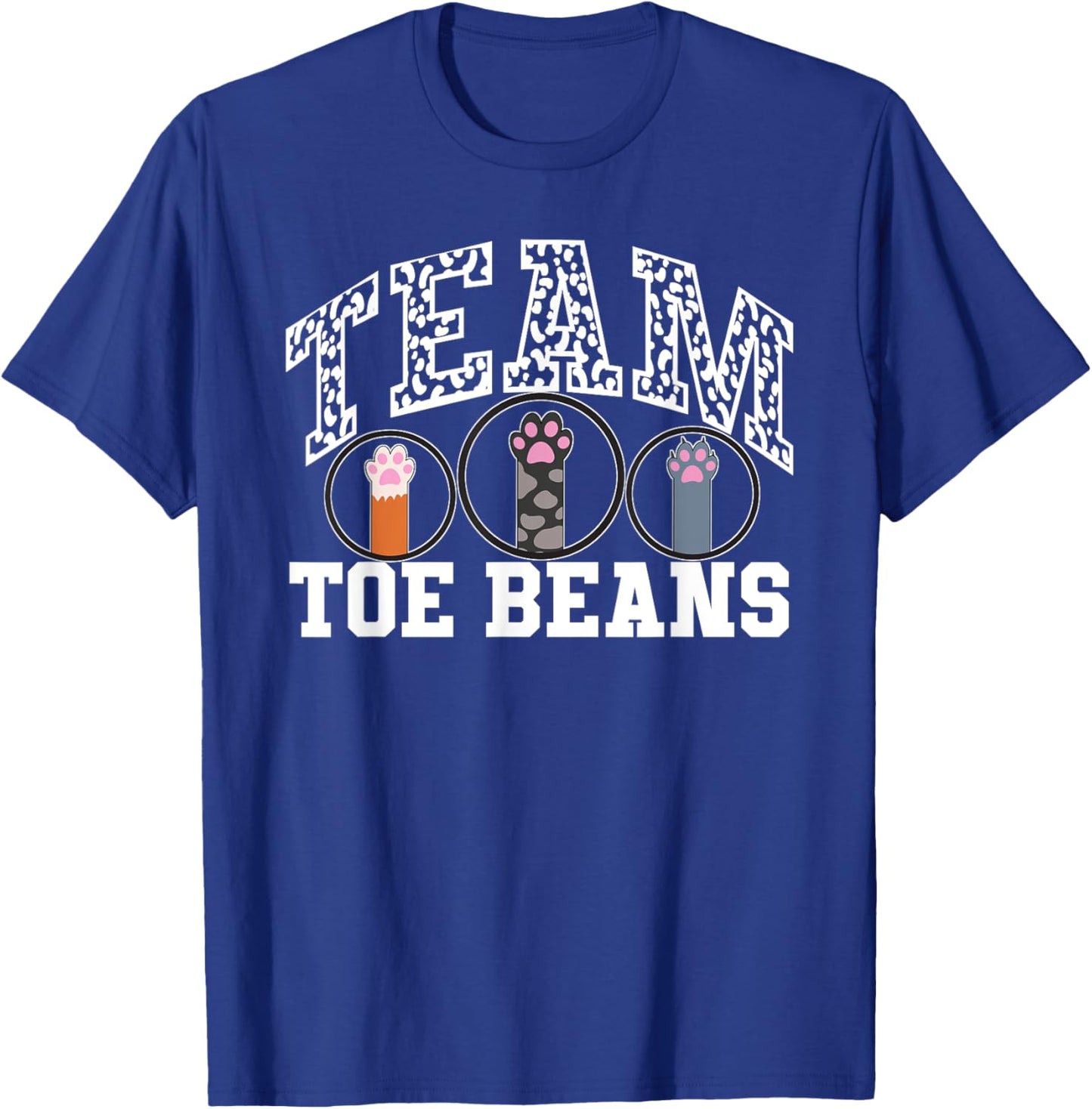 Team Toe Beans Funny Cat People Cat Person Football Game Paw T-Shirt - T-Shirt | Royal