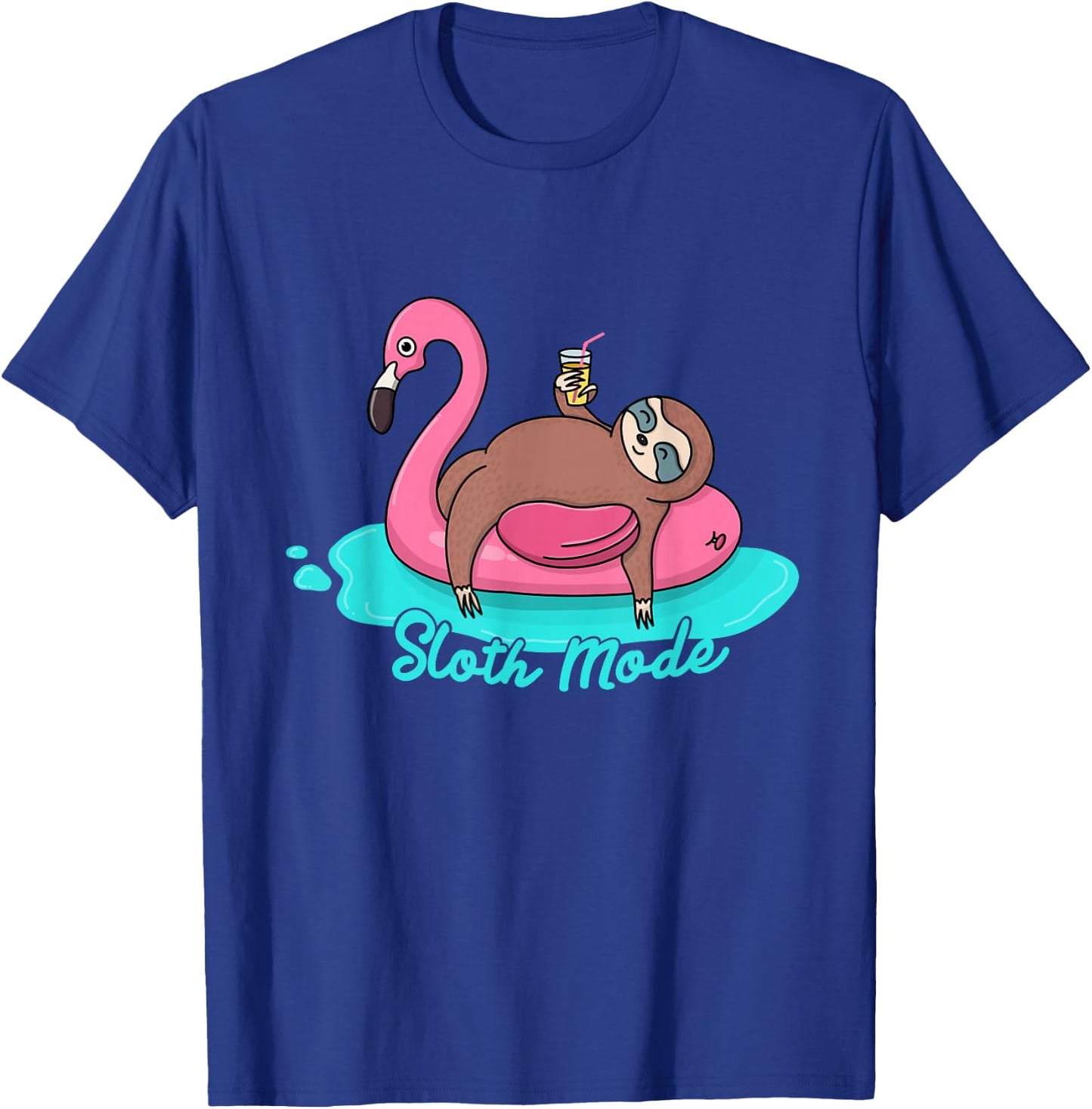 Sloth Mode inflatable Flamingo adult and youth gift T-Shirt - T-Shirt | Royal