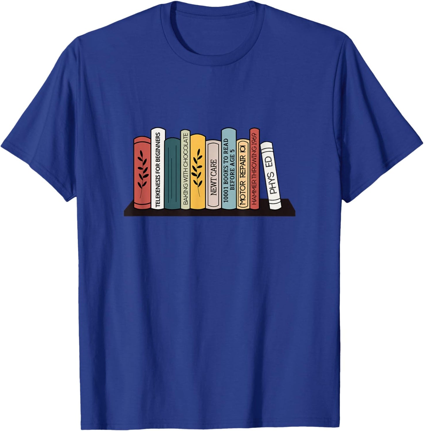AD Designs Matilda's Bookshelf Personalised Books T-Shirt - T-Shirt | Royal