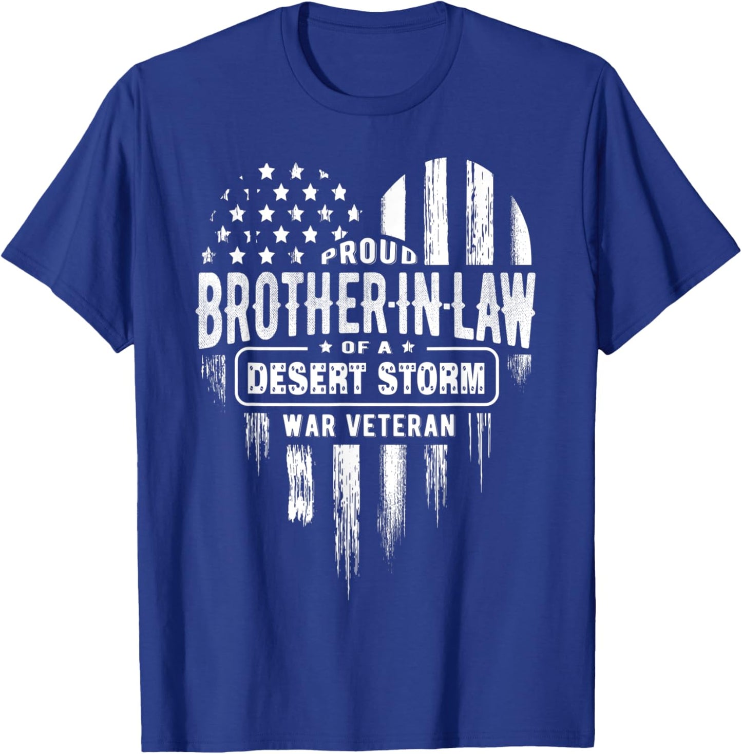 Proud Brother In Law Desert Storm War Veteran American Flag T-Shirt - T-Shirt | Royal