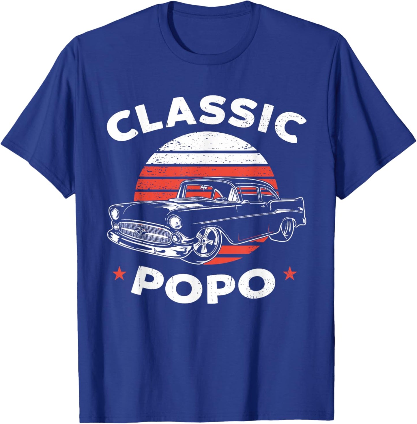 Popo Vintage Retro Classic Funny Car Lover Enthusiast T-Shirt - T-Shirt | Royal