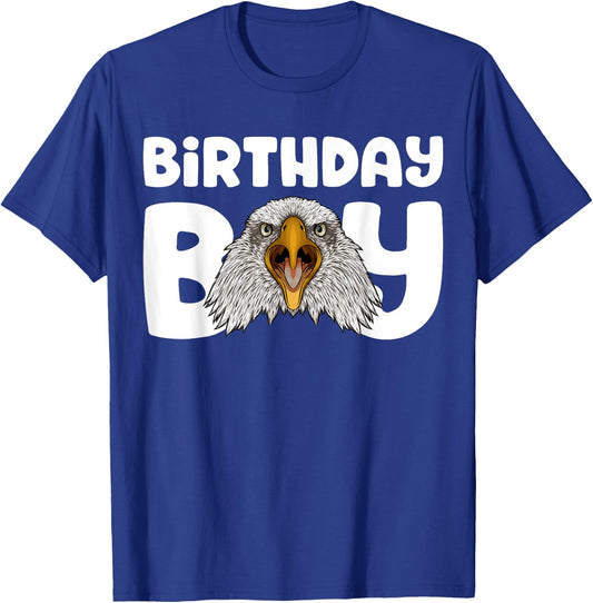 Eagle Birthday Boy Party Bird Kids Boys Bald Eagle Birthday T-Shirt - T-Shirt | Royal