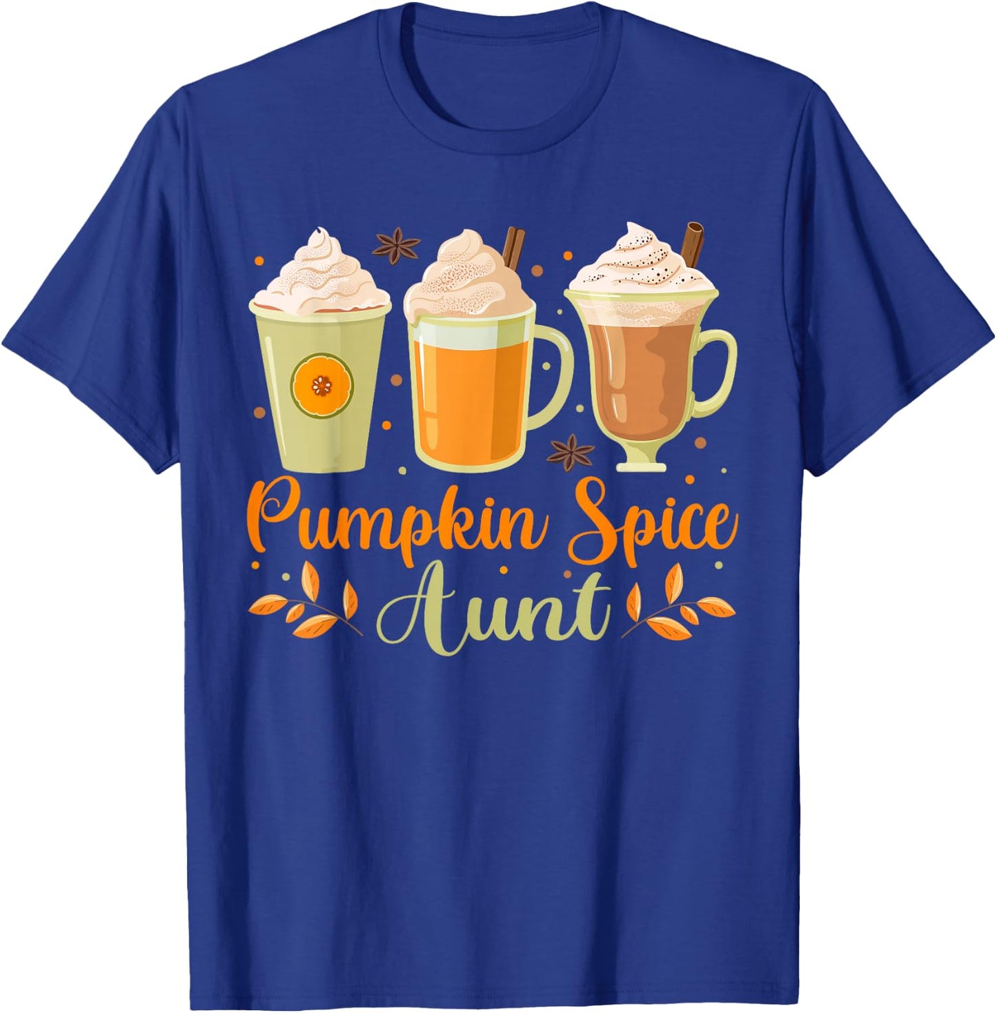 Funny Pumpkin Spice Aunt Shirts, Autumn Fall Aunt T-Shirt - T-Shirt | Royal