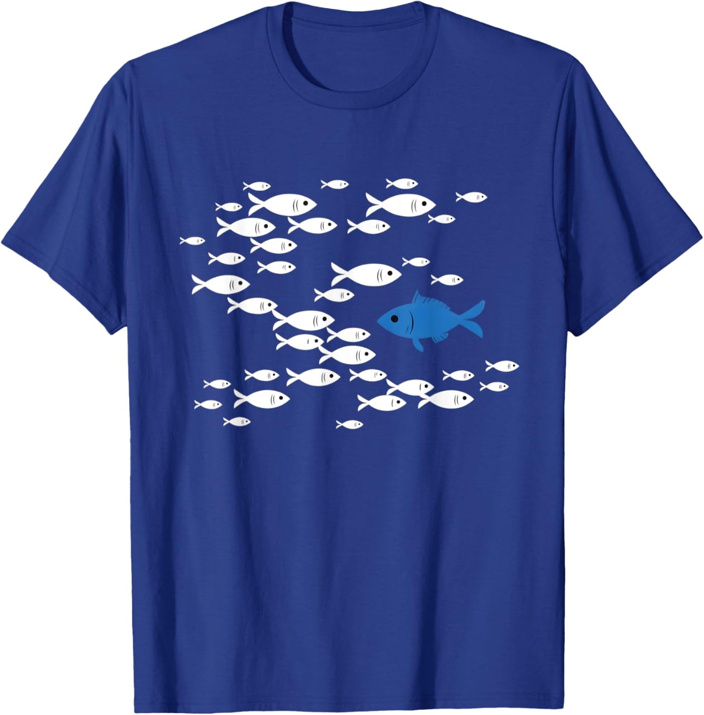Fish Swim Against The Current In The Sea T-Shirt - T-Shirt | Royal