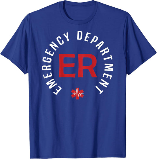 Vintage Emergency Department Emergency Room Nurse On Back T-Shirt - T-Shirt | Royal