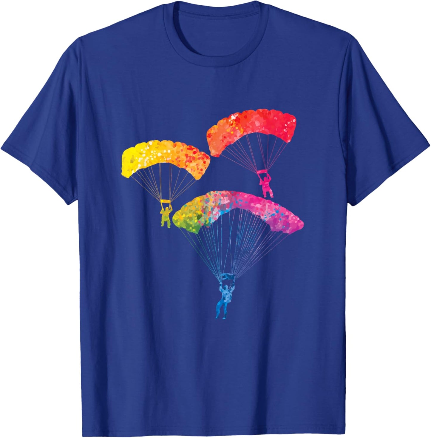 Rainbow Color Parachute Skydiving Gift Skydiver T-Shirt - T-Shirt | Royal