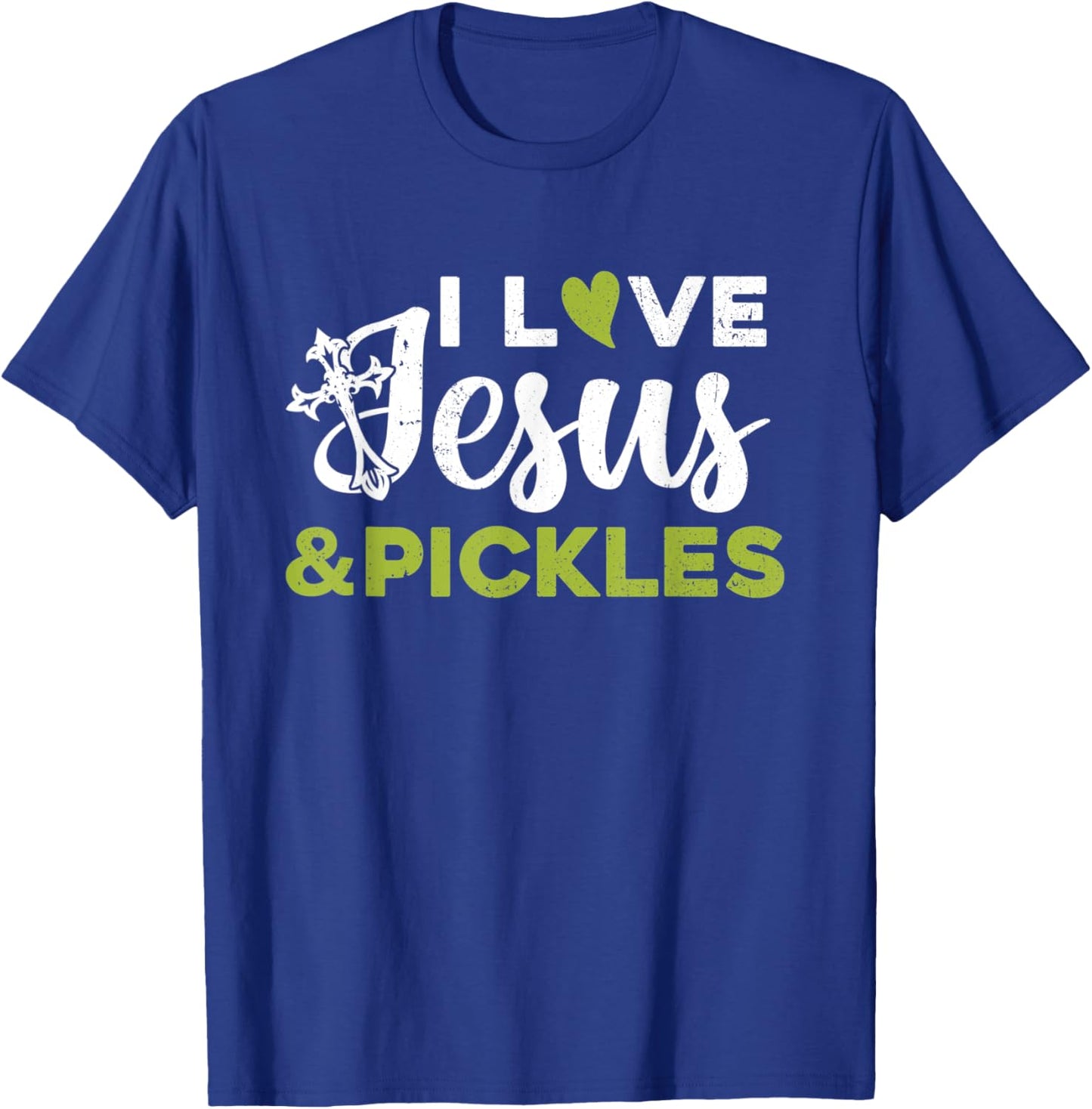 I Love Jesus And Pickle Cute Pickle & Sport Lovers Christian T-Shirt - T-Shirt | Royal