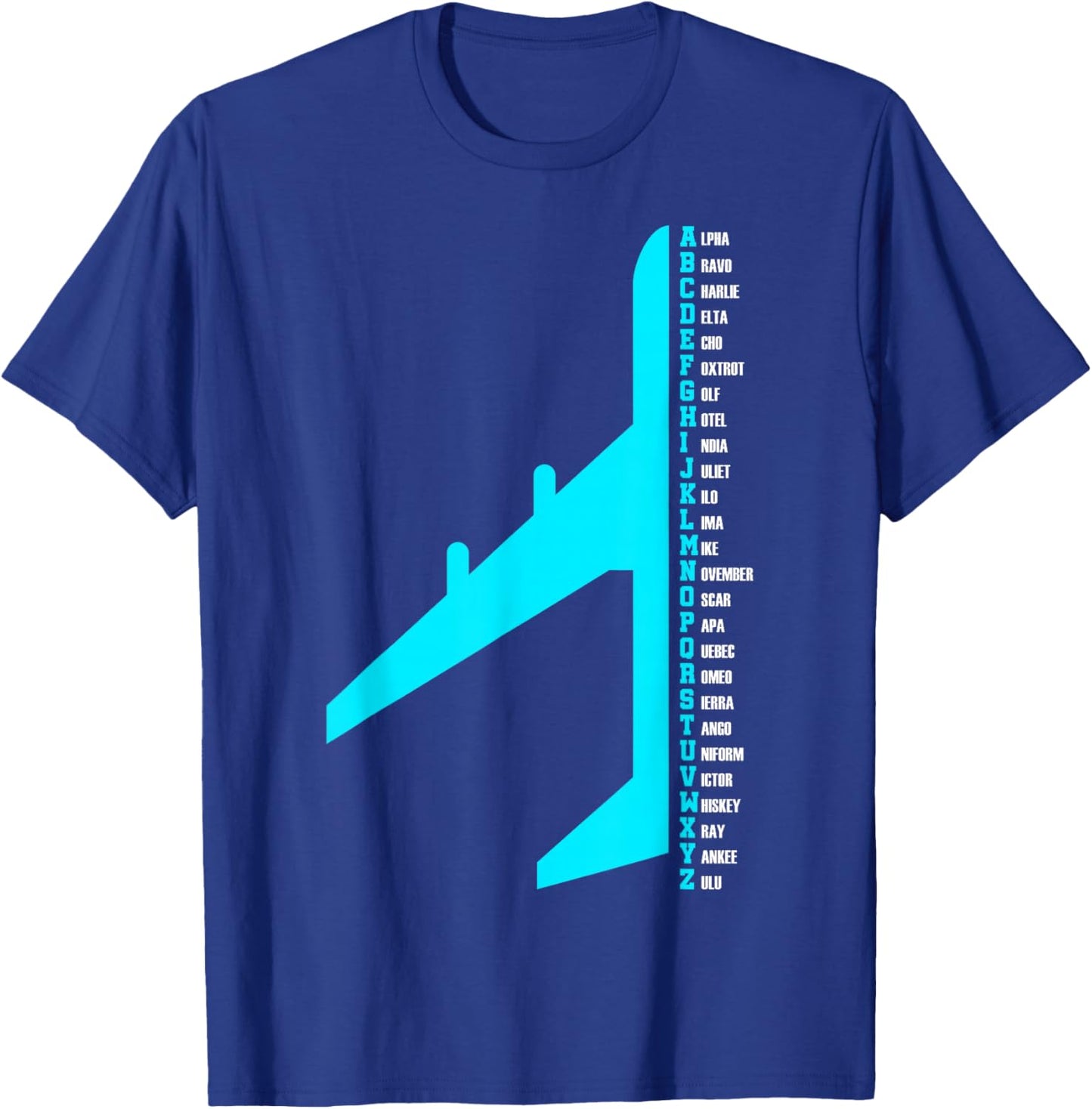 Phonetic Alphabet Pilot Airplane Funny Aviator Lover T-Shirt - T-Shirt | Royal